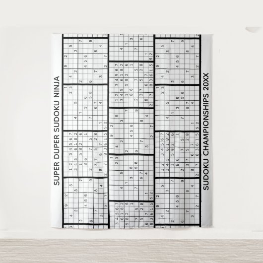 Fun Personalisierte SUDOKU-Hintergrund Wandteppich (Vorderseite)