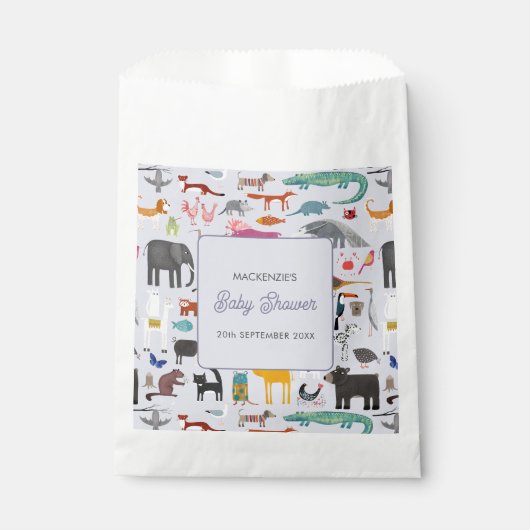 Fun Personalisierte TierBaby-Dusche Geschenktütchen (Vorderseite)