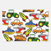 Fun Personalisierte Transportarten Geschenkpapier Set (Vorderseite)
