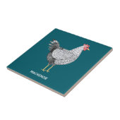 Fun Personalisierte Wasserfarbe Wyandotte Hühnchen Fliese (Seite)