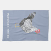 Fun Personalisierte Wasserfarbe Wyandotte Hühnchen Geschirrtuch (Horizontal)