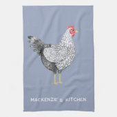 Fun Personalisierte Wasserfarbe Wyandotte Hühnchen Geschirrtuch (Vertikal)
