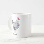 Fun Personalisierte Wasserfarbe Wyandotte Hühnchen Kaffeetasse (Vorderseite Links)