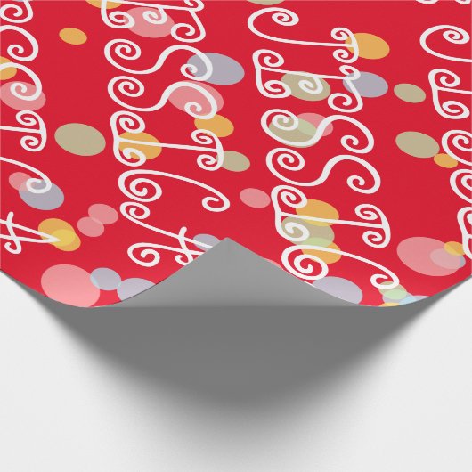 Fun personalisierter Name Packpapier für Kinder (Ecke)