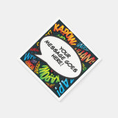 Fun Personalisiertes Comic Buchen Sprechblase farb Serviette (Ecke)