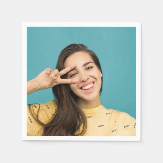 Fun Personalisiertes Foto mit benutzerdefinierter Serviette (Vorderseite)