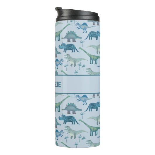Fun Personalized Dinosaur Pattern Thermosbecher (Nach rechts gedreht)