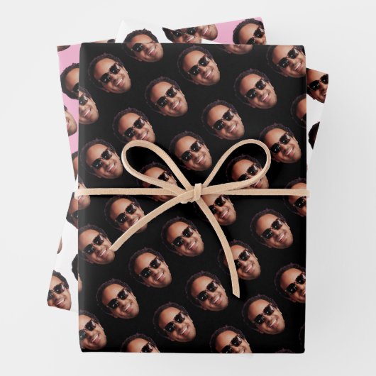 Fun Personalized Face Photo Geschenkpapier Set (Beispiel)