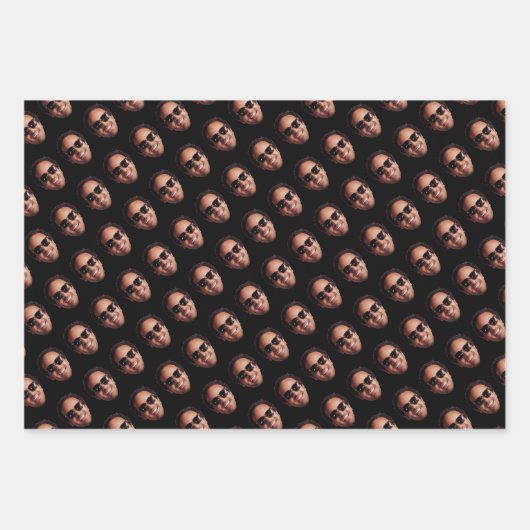 Fun Personalized Face Photo Geschenkpapier Set (Vorderseite)