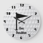 Fun Personalized Golf Große Wanduhr (Vorderseite)