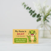 Fun Personalized Kids Dinosaur Theme  Telefonnummerkarte (Stehend Vorderseite)