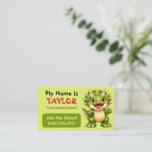 Fun Personalized Kids Dinosaur Theme  Telefonnummerkarte (Stehend Vorderseite)