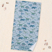 Fun Personalized Name Dinosaur Pattern Strandtuch
