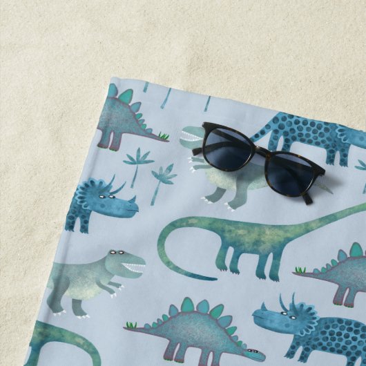 Fun Personalized Name Dinosaur Pattern Strandtuch (Beispiel)