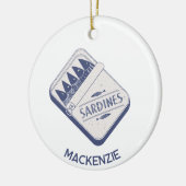 Fun Personalized Name Sardine Tin Keramik Ornament (Links)
