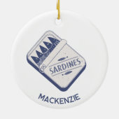 Fun Personalized Name Sardine Tin Keramik Ornament (Hinten)