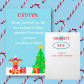 Fun Personalized Santa List Christmas Card Karte