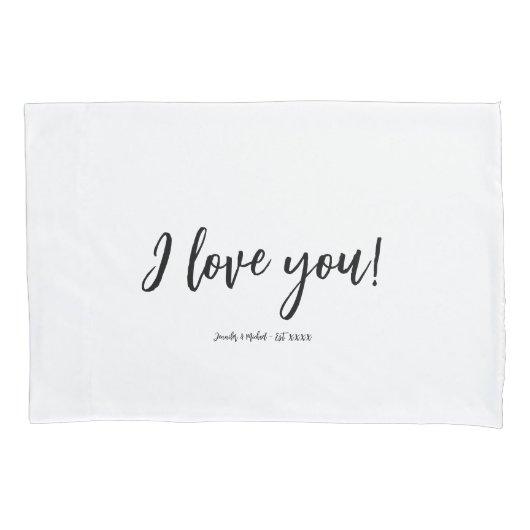 Fun Personalized Typography Couples Pillow case Kissenbezug (Vorderseite-Links)