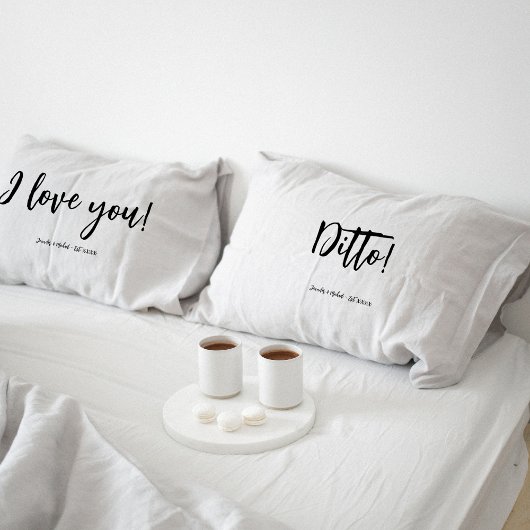 Fun Personalized Typography Couples Pillow case Kissenbezug