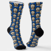 Fun Pet Foto Deep Blue Trendy Socken (Gewinkelt)