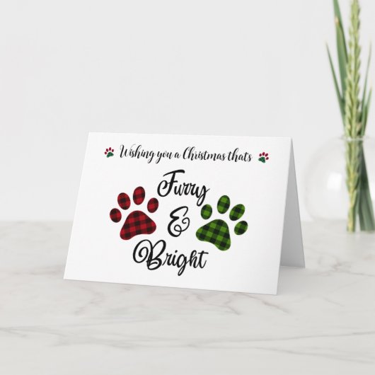 Fun Pet Paws Dog Katze Weihnachtsfeiertag Gruß Karte (Vorderseite)