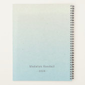 Fun Pewter Gray Script Typography Personalized Planer (Rückseite)