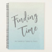 Fun Pewter Gray Script Typography Personalized Planer (Vorderseite)