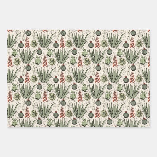 Fun Pflanze Lover Aloe Vera Pflanze Succulents Cac Geschenkpapier Set (Vorderseite)