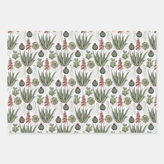 Fun Pflanze Lover Aloe Vera Pflanze Succulents Cac Geschenkpapier Set (Vorderseite)
