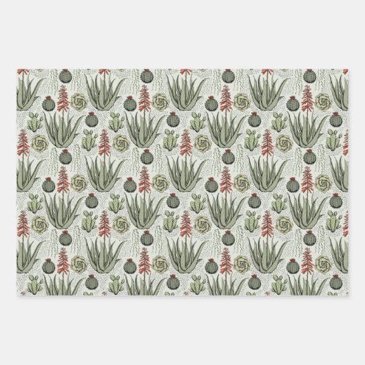 Fun Pflanze Lover Aloe Vera Pflanze Succulents Cac Geschenkpapier Set (Vorderseite)