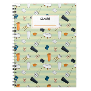 Fun Pflanze Pop Muster Personalisierter Name Notizblock