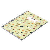 Fun Pflanze Pop Muster Personalisierter Name Notizblock (Linke Seite)