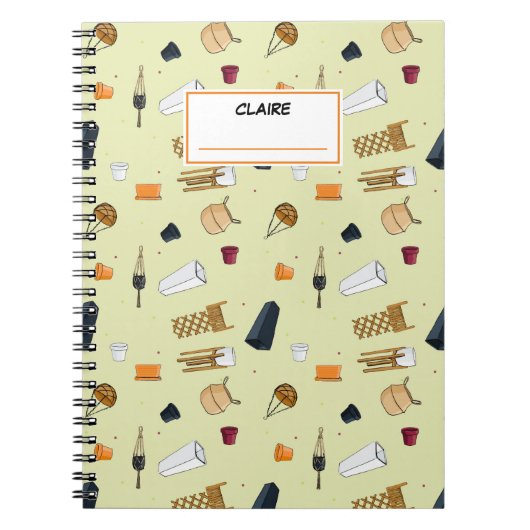 Fun Pflanze Pop Muster Personalisierter Name Notizblock (Vorderseite)