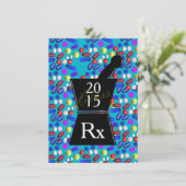 Fun Pharm-D Graduation Invitations 2015 Blue Einladung (Stehend Vorderseite)