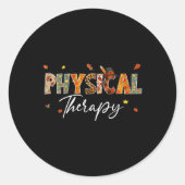 Fun Physical Therapy Pumpkin Autumn Tree Fall Leav Runder Aufkleber (Vorderseite)