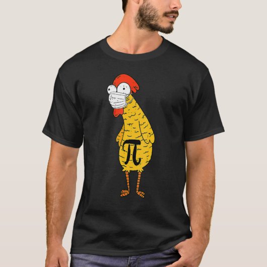 Fun Pi Day Chicken Face Maske Math Lehrer Student T-Shirt (Vorderseite)