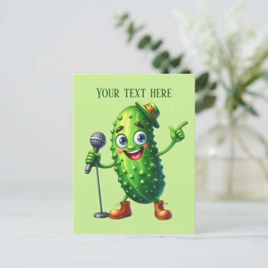 Fun Pickle Liebhaber fügen Text Postkarte (Stehend Vorderseite)