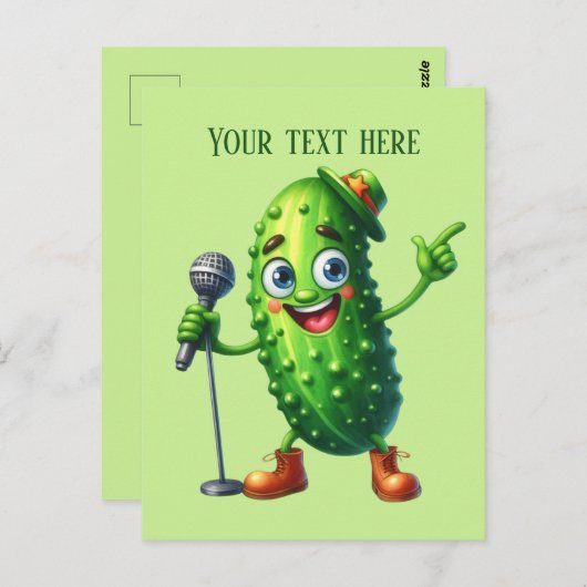 Fun Pickle Liebhaber fügen Text Postkarte (Vorne/Hinten)