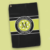 Fun Pickleball Funny Quote Name Initial Black Golfhandtuch