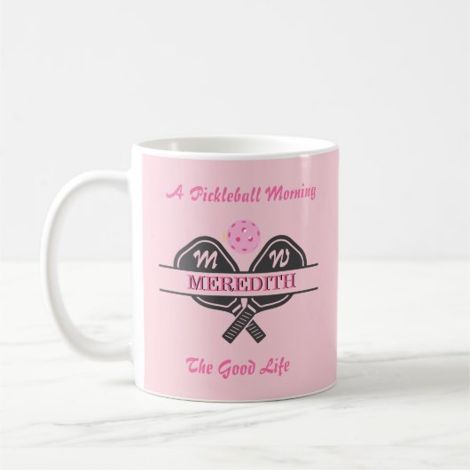 Fun Pickleball Gal Paddles Individuelle Name Monog Kaffeetasse (Links)