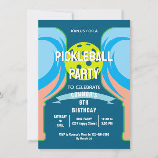 Fun Pickleball Geburtstagsparty Einladung zum Spor