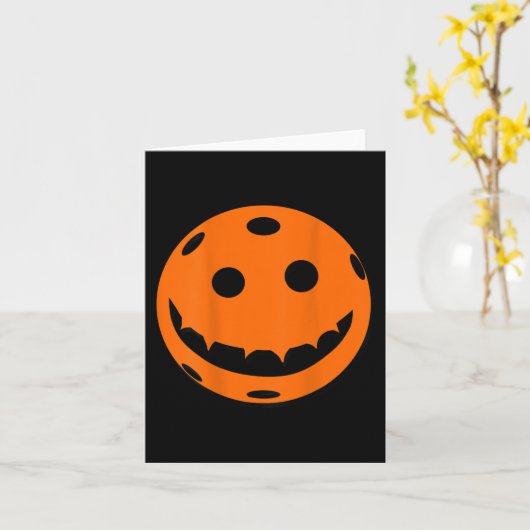 Fun Pickleball Halloween Pumpkin Back Print Karte (Gelbe Blume)