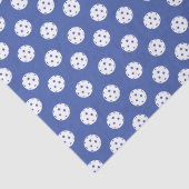 Fun Pickleball Muster Blaue weiße Sportbälle Seidenpapier (Detail)