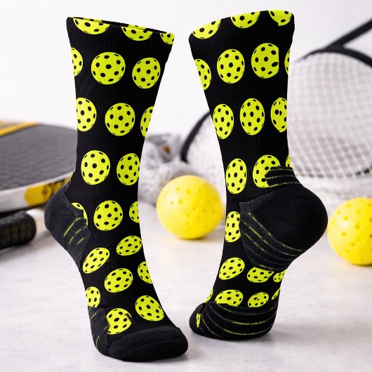 Fun Pickleball Muster Gelbe Neuheit Socken