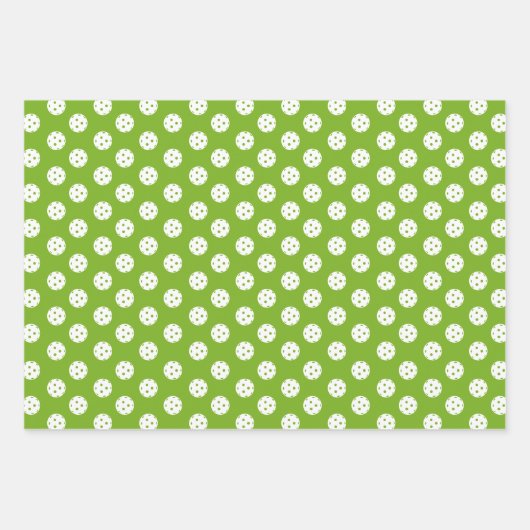 Fun Pickleball Muster Pink Green Orange Geschenkpapier Set (Vorderseite)