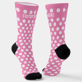Fun Pickleball Muster Pink White Sports Balls Socken