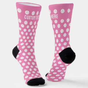 Fun Pickleball Muster Pink White Sports Balls Socken