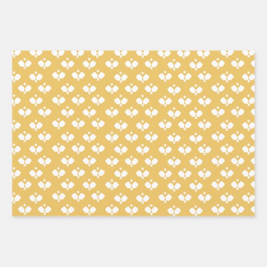 Fun Pickleball Paddle und Ball Pink Rosa Gelb Geschenkpapier Set (Vorderseite 3)