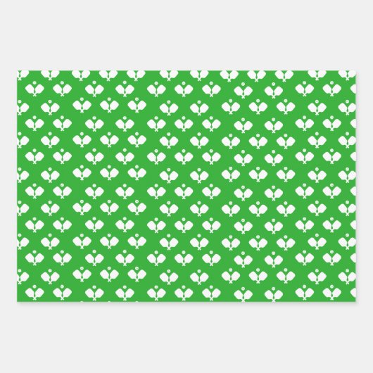 Fun Pickleball Paddle und Ball Pink Rosa Gelb Geschenkpapier Set (Vorderseite 2)