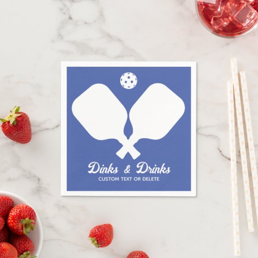 Fun Pickleball Party Dinks and Drinks Custom Text Serviette (Beispiel)